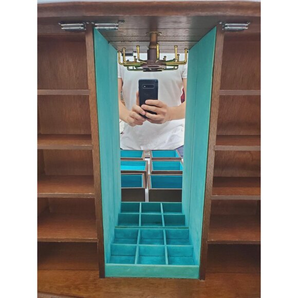 Large Vintage Gunther Mele 1970's wooden jewelry box. Jewellery with drawers. - Picture 10 of 10